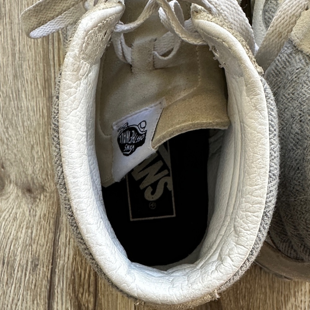 Vans Cream and Gray High-Top Sneakers - Picture 7 of 12
